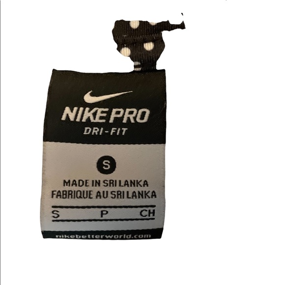 Nike Pro Half Zip Dry Fit Training Top. Black/White Dot Long Sleeved. Size S - Picture 8 of 9